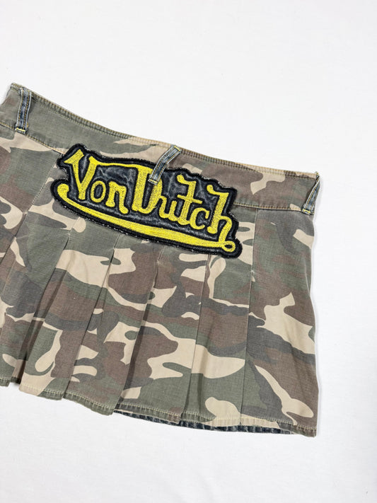 Von Dutch Camo Pleated Mini Skirt ♡ Size S