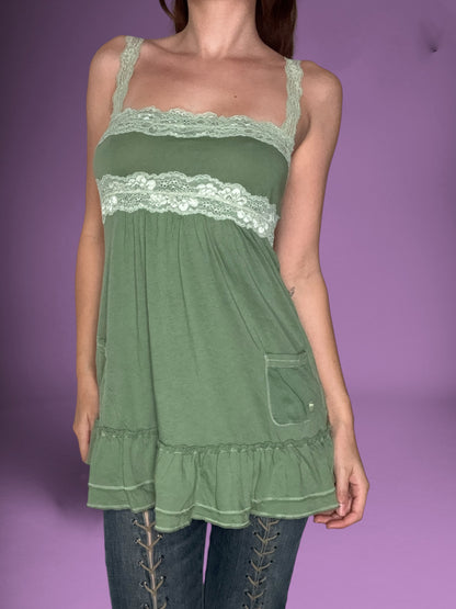 Abercrombie Green Babydoll Cami ♡ L