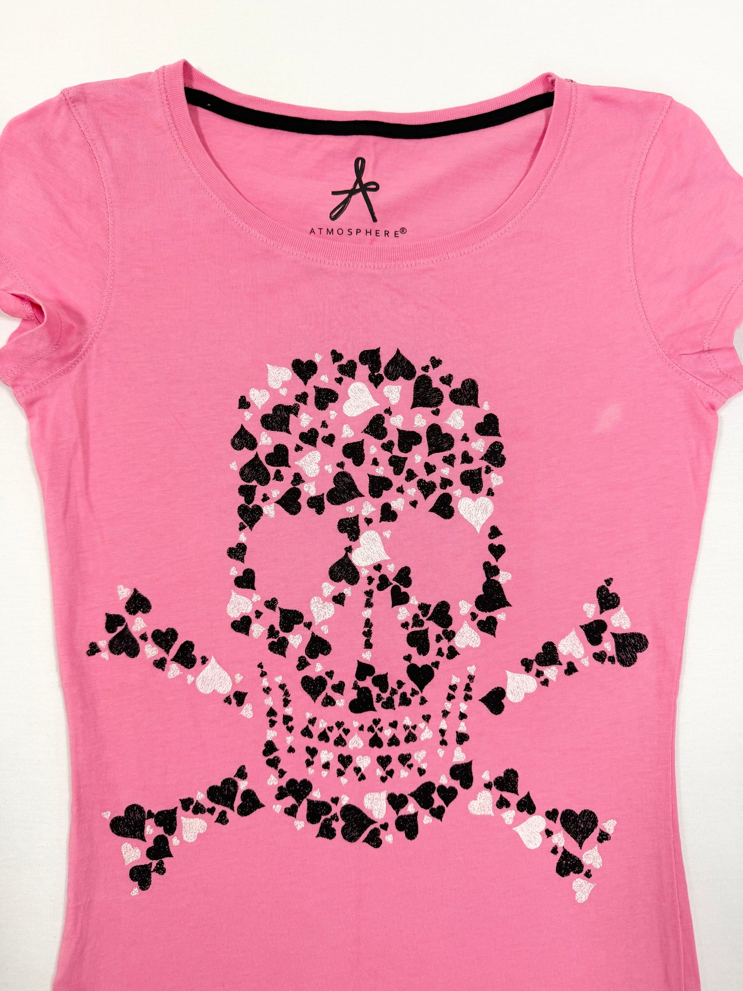 Pink Heart Skull Tee ♡ XS