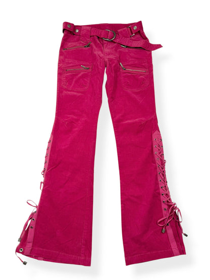 Clothes Compact USA Red Corduroy Lace Up Flared Pants ♡ S