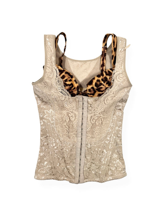 Lace Corset & Leopard Bra Set