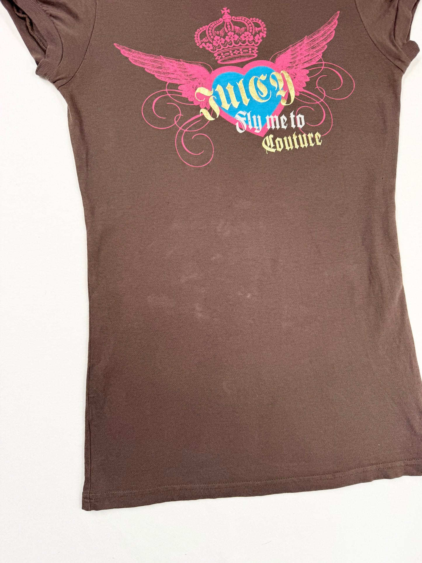 Juicy “Fly me to Couture” Brown Tee ♡ XS