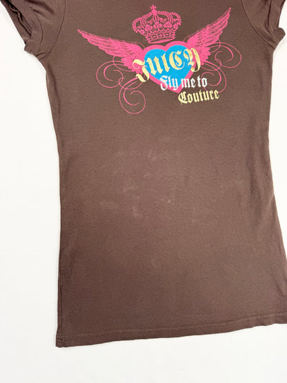 Juicy “Fly me to Couture” Brown Tee ♡ XS