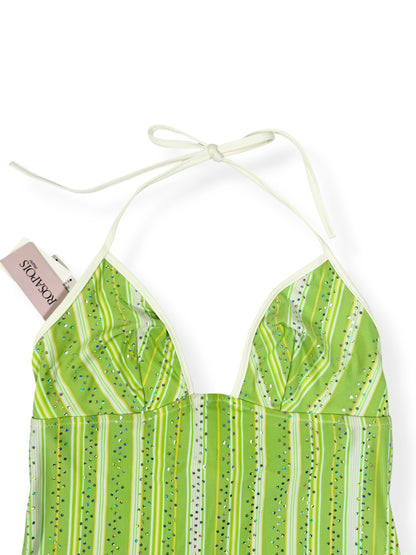 Green Sequin Striped Halter ♡ S