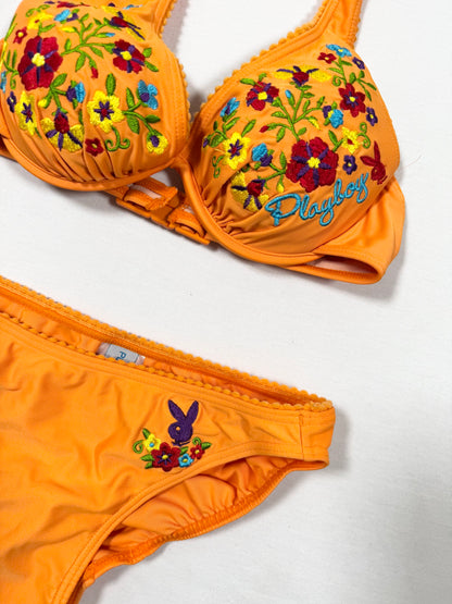 Playboy Embroidered Bikini & Skirt Set