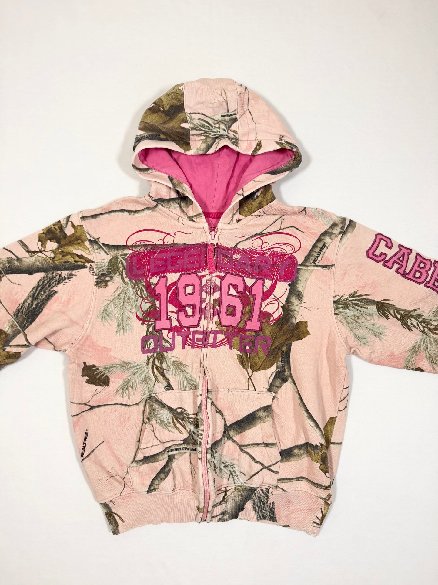 Pink Real Tree Zip Up Hoodie