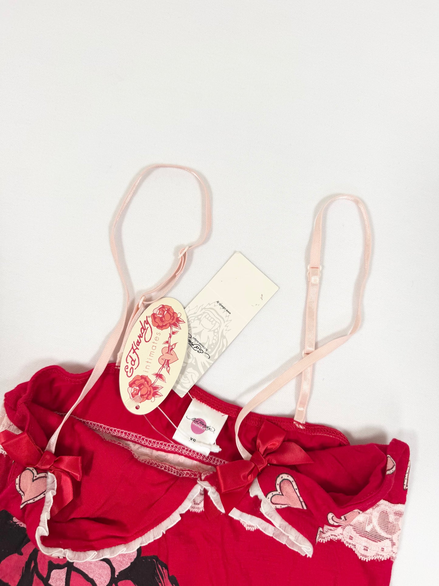 Red Ed Hardy Heart Cami Dress & Thong ♡ XS