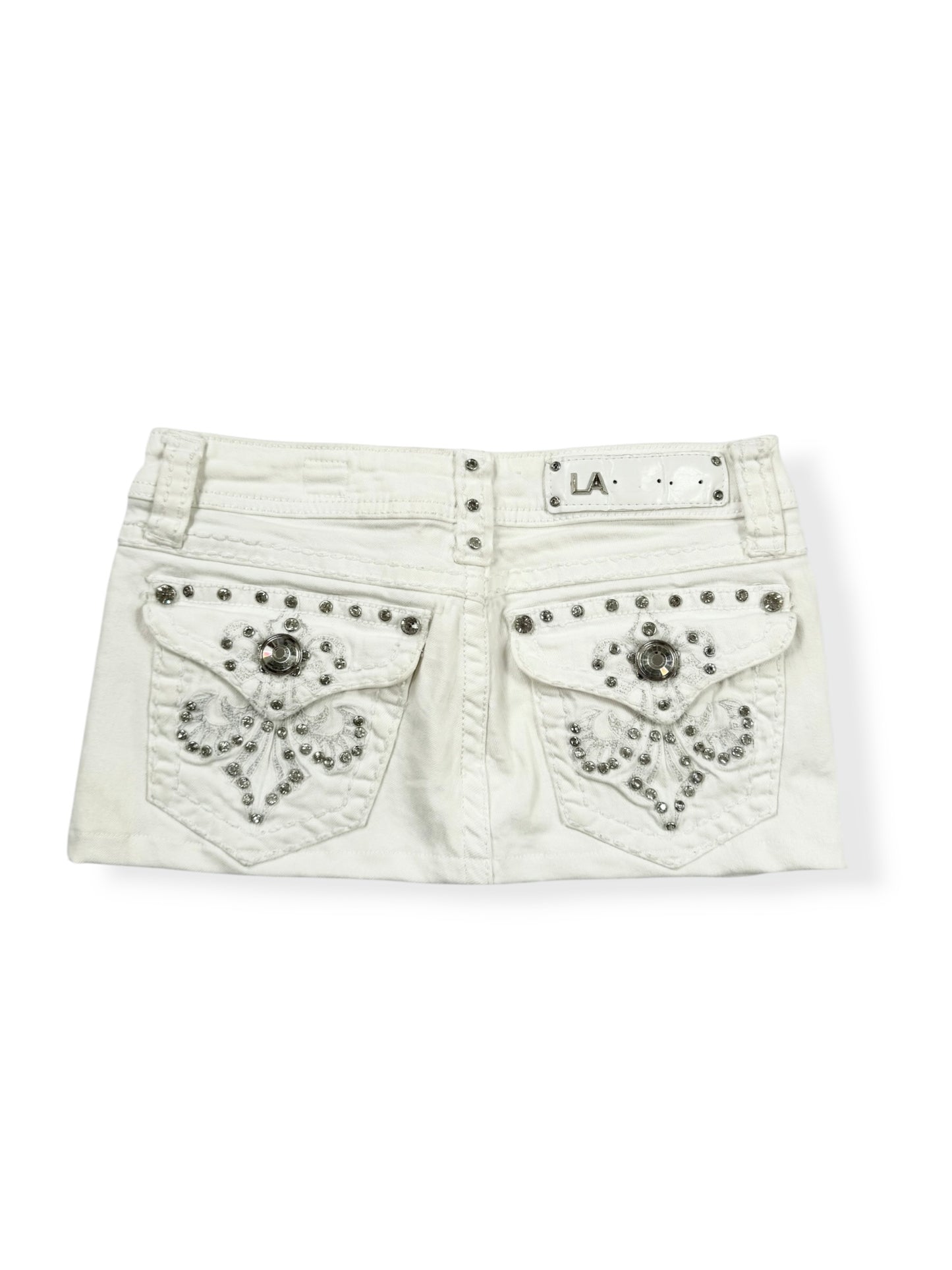 LA Idol White Studded Skirt ♡ XS