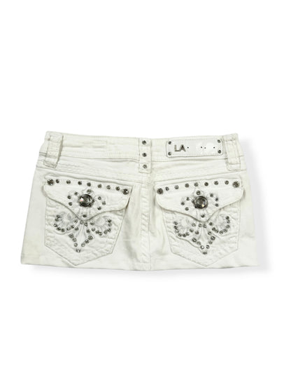 LA Idol White Studded Skirt ♡ XS