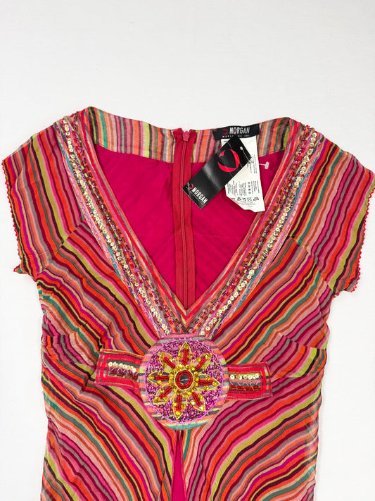Morgan De Toi Pink Striped Mini Dress ♡ XS