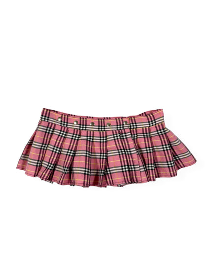 Pink Plaid Micro Skirt ♡ Free Size