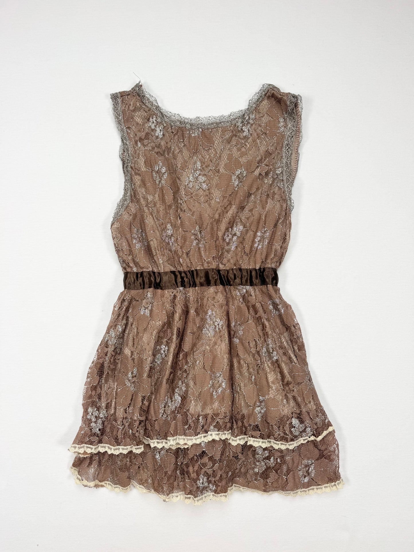 Brown Lace Tank ♡ S