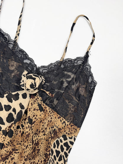 Leopard Lace Midi Dress ♡ S/M