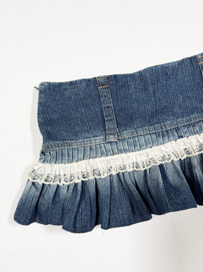 Lace Ruffle Mini Skirt ♡ Size S