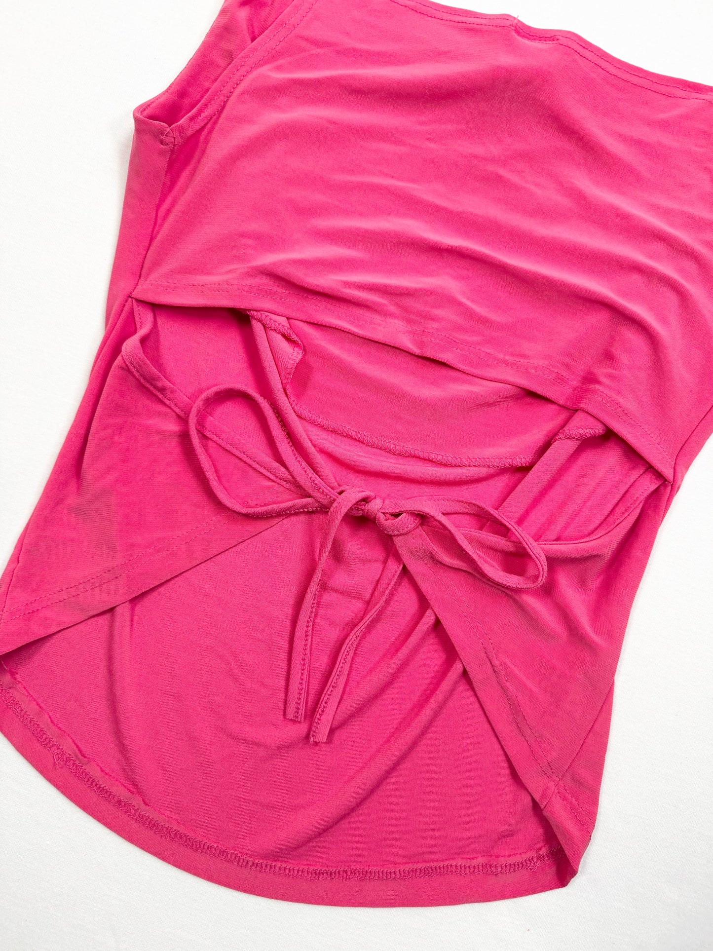 Pink Cowl Neck Tie Back Cami ♡ S/M