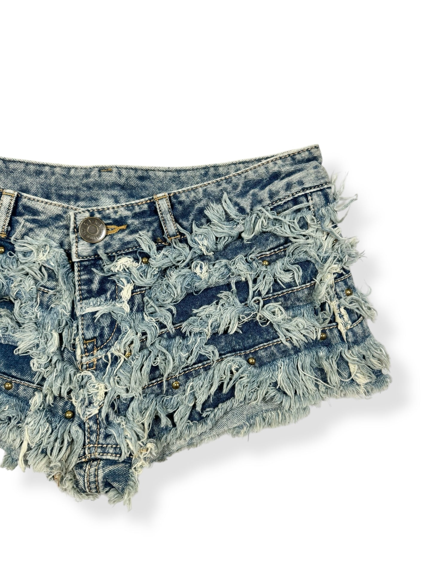 Distressed Studded Micro Shorts