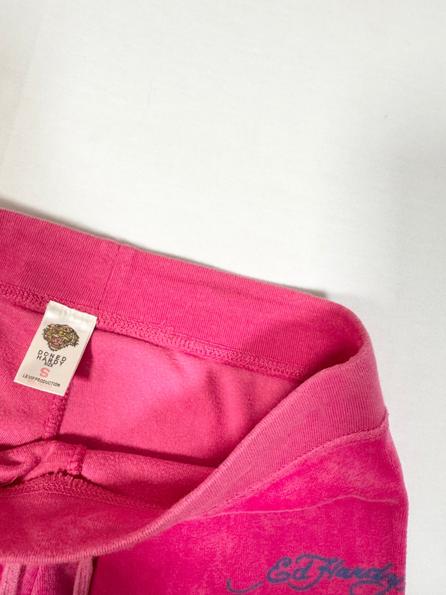 Pink Ed Hardy Velour Track Pants