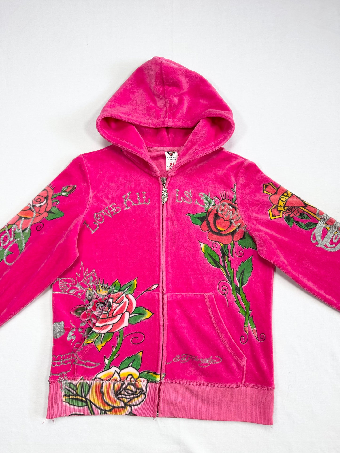 Pink Velour Ed Hardy Tracksuit ♡ M/L