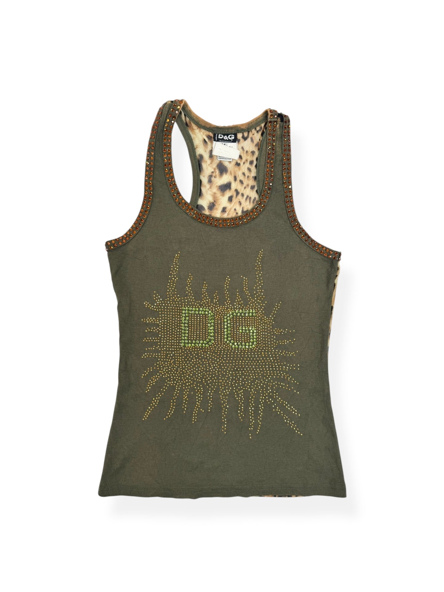 D&G Diamante Leopard Mesh Tank ♡ S