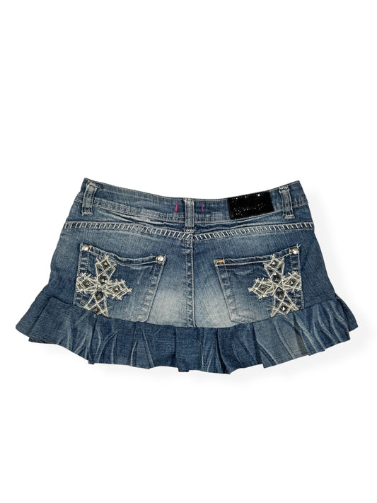 Cross Pleated Mini Skirt ♡ Size M