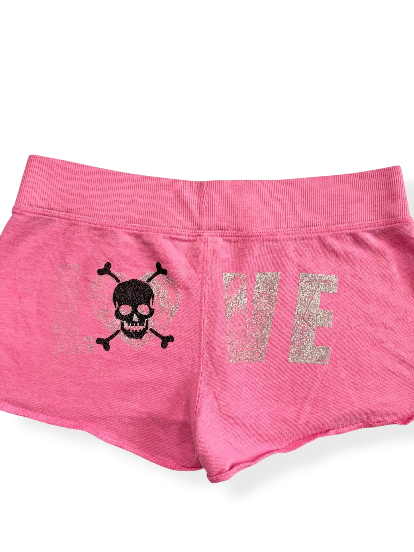 Pink No Boundaries “Love” Skull Shorts ♡ S