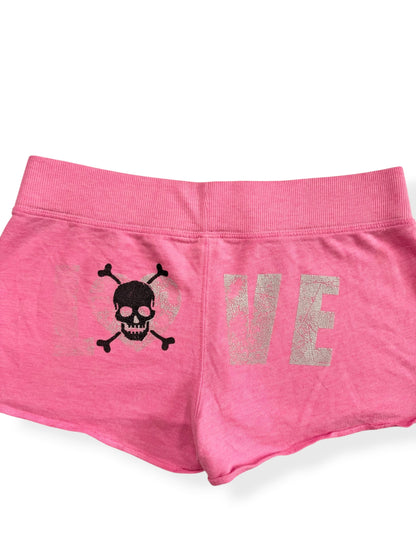 Pink No Boundaries “Love” Skull Shorts ♡ S