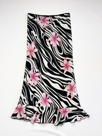 Zebra Flower Midi Skirt ♡ S/M