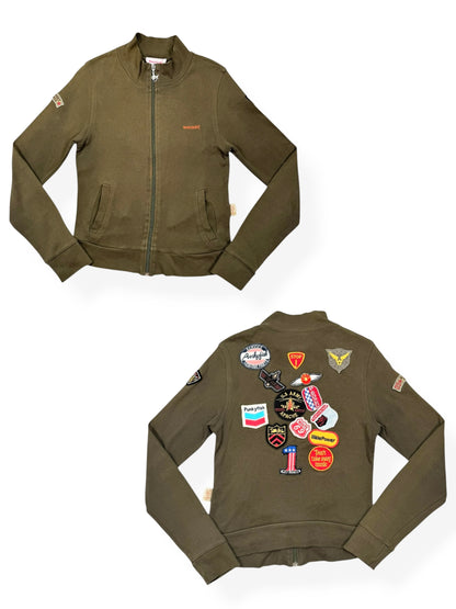 Punky Fish Patch Khaki Zip Up ♡ S