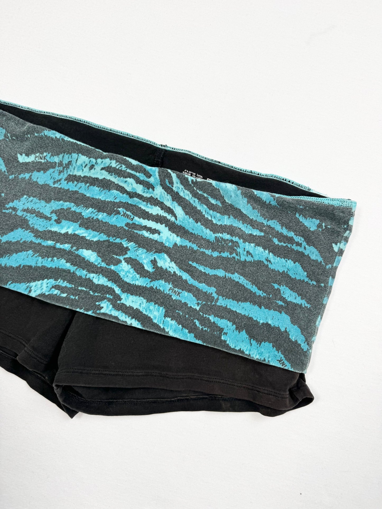 PINK Blue Zebra Fold Over Shorts ♡ M