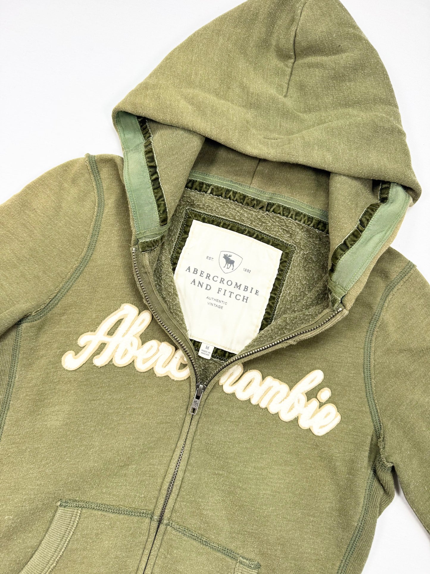 Abercrombie Khaki Zip Up Hoodie ♡ M