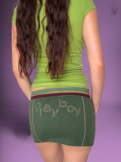Green Playboy Mini Skirt ♡ S