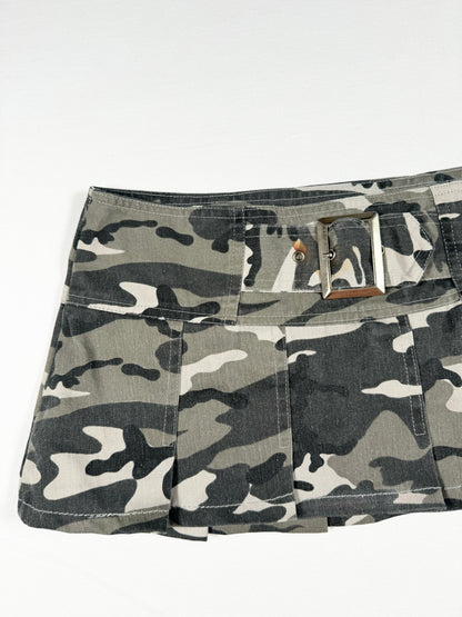 Camo Pleated Micro Skirt