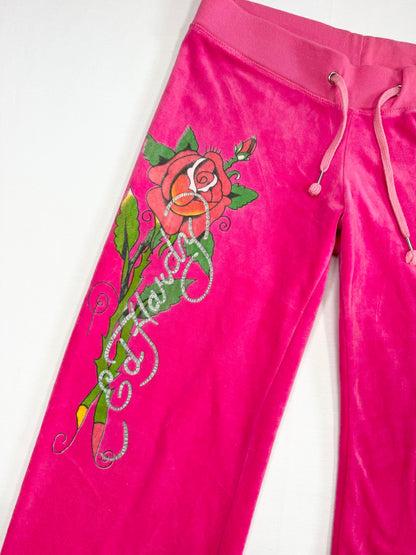 Pink Velour Ed Hardy Tracksuit ♡ M/L
