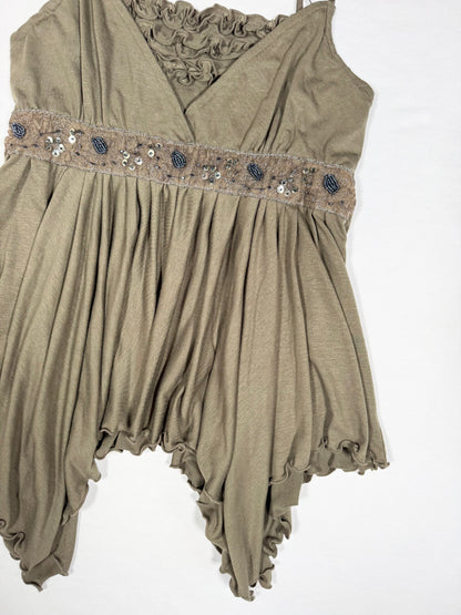 Khaki Pixie Cami ♡ Size S/M