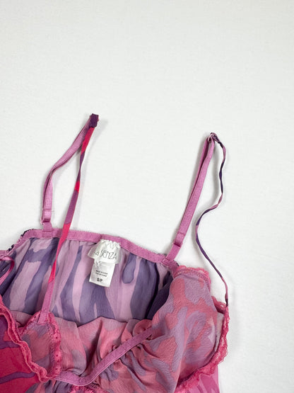 La Senza Purple & Pink Leopard Cami Skirt Set ♡ XS