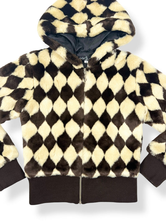 Baby Phat Diamond Faux Fur Jacket ☆ XS