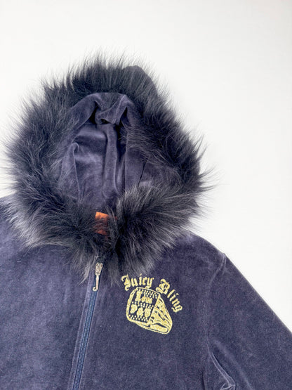 Juicy Couture Fur Hood Zip Up ♡ S