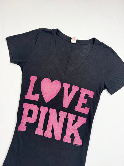 Love Pink Glitter Print Tee ♡ M