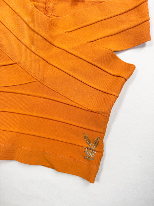 Playboy Orange Bandage Top ♡ XXS