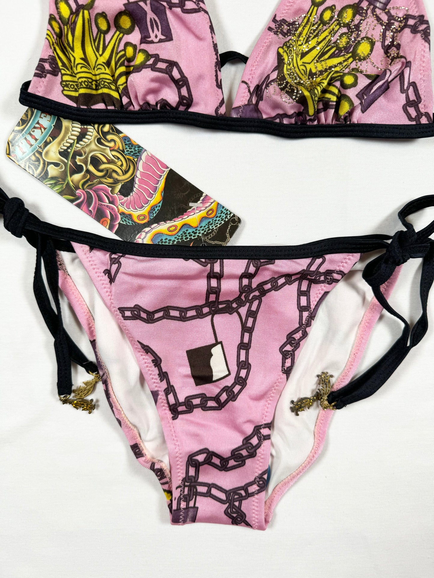 Christian Audigier Pink Chain Bikini