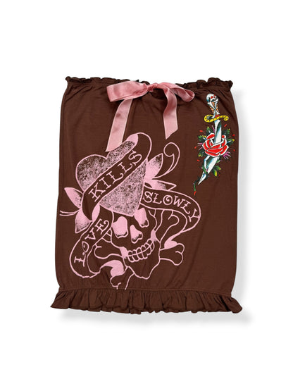 Ed Hardy Pink & Brown Tube Top ♡ S