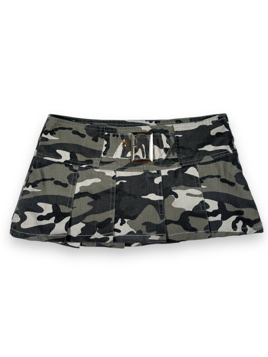 Camo Pleated Micro Skirt