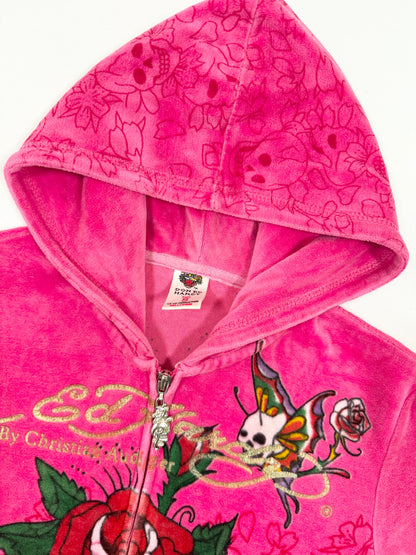 Pink Ed Hardy Velour Tracksuit ♡ S