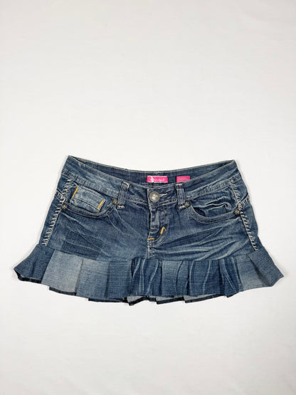 Cross Pleated Mini Skirt ♡ Size M