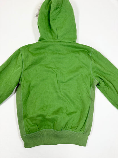 Abercrombie & Fitch Green Fur Hood Zip Up ☆ XL