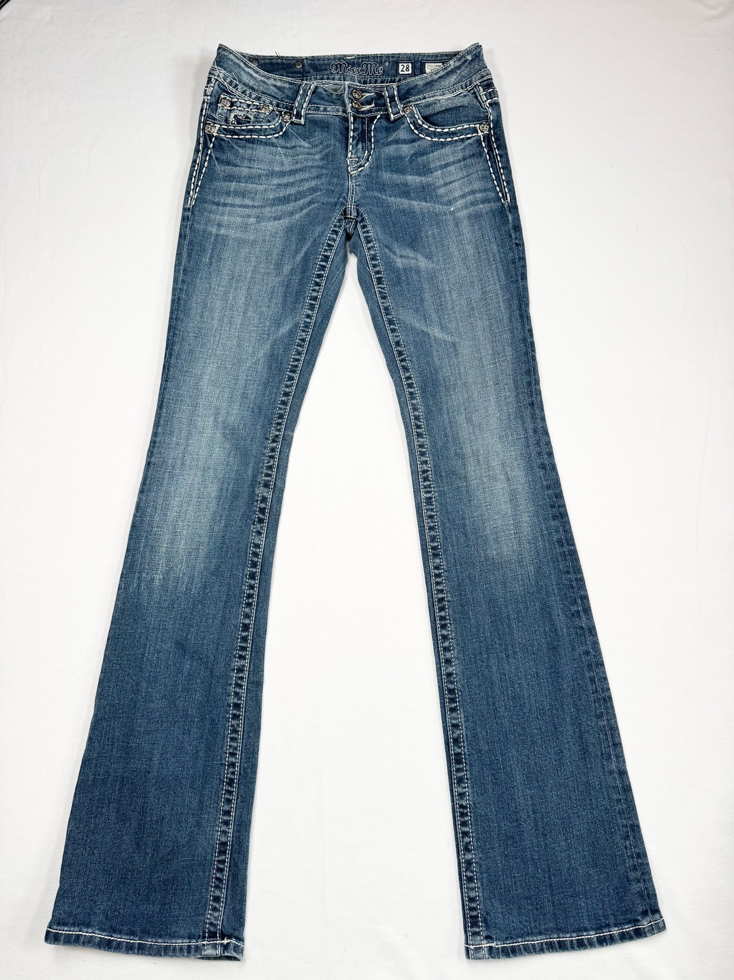 Diamanté Miss Me Flared Jeans ♡ 28” (Tall)