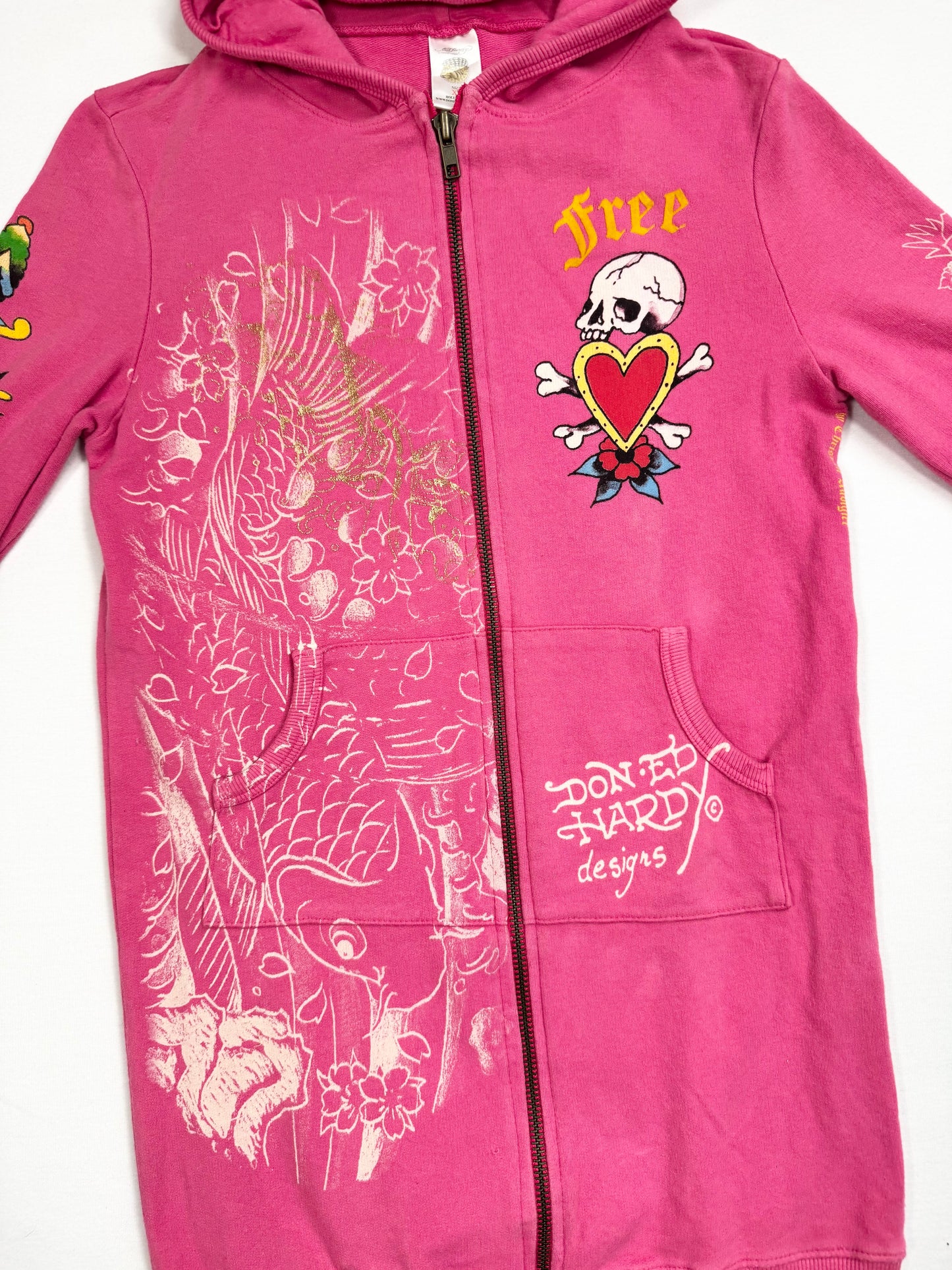 Pink Ed Hardy Zip Up ♡ XS