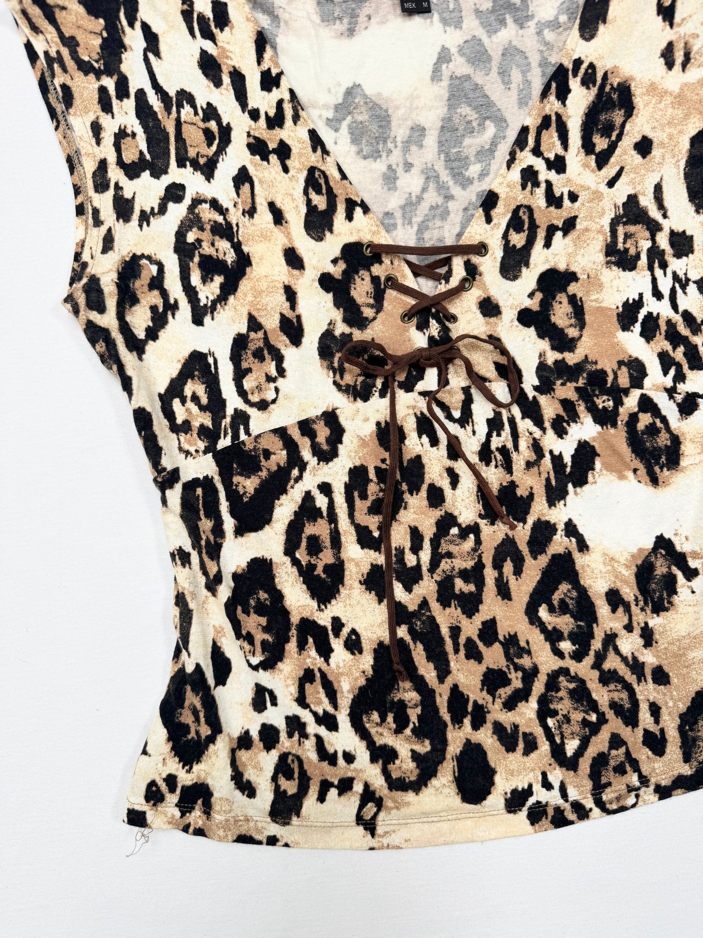Lace Up Leopard Top ♡ S/M