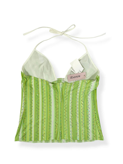 Green Sequin Striped Halter ♡ S