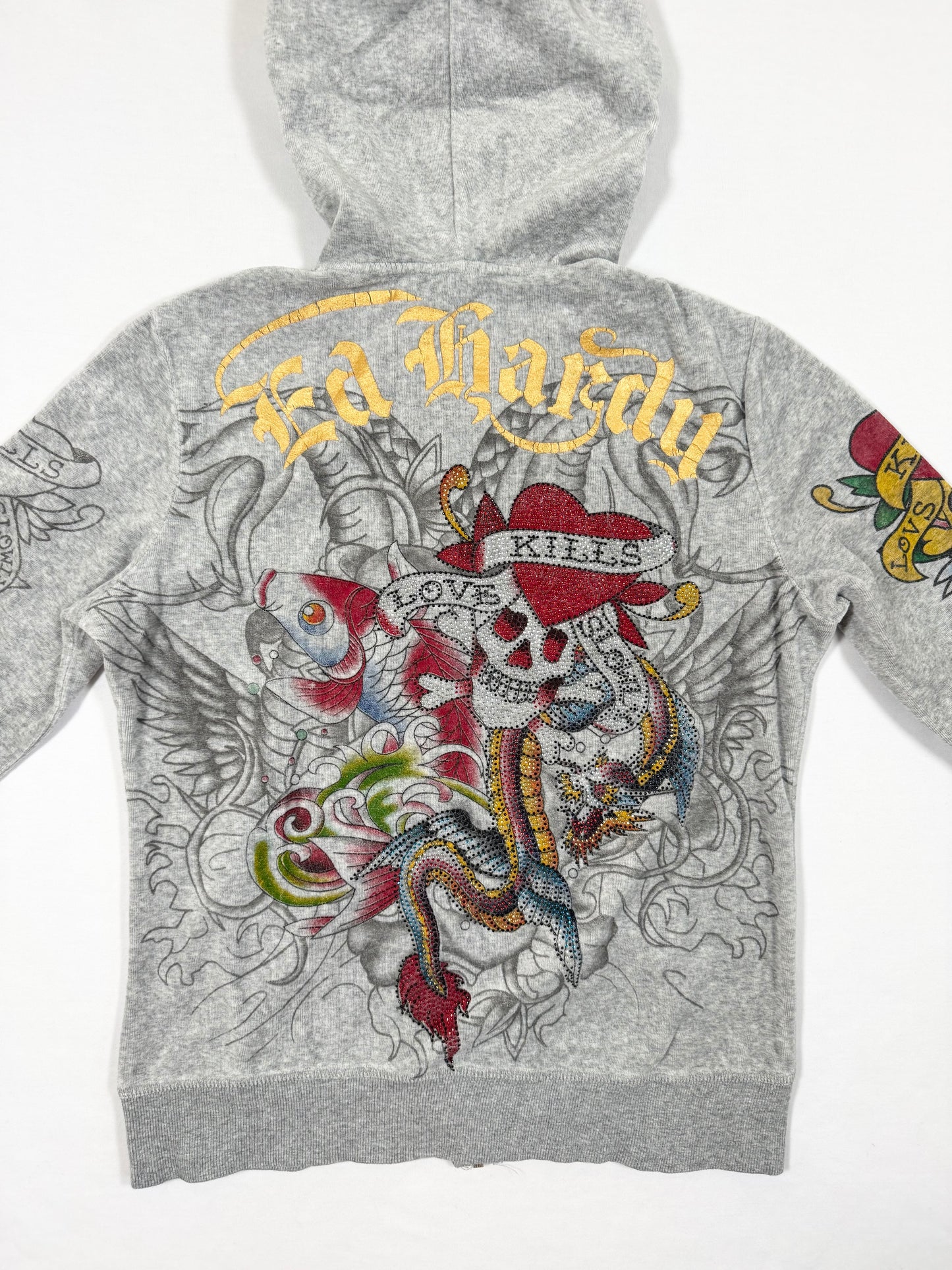 Ed Hardy Grey Velour Tracksuit